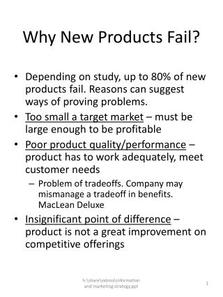Why New Products Fail?