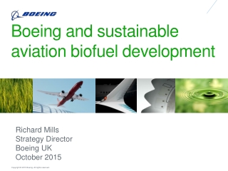 Boeing and sustainable aviation biofuel development
