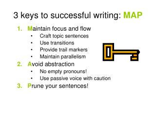 3 keys to successful writing: MAP