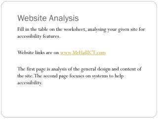 Website Analysis