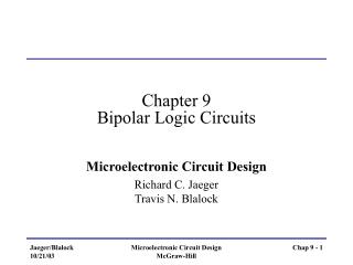 Chapter 9 Bipolar Logic Circuits