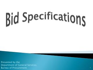 Bid Specifications
