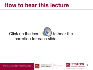 How to hear this lecture