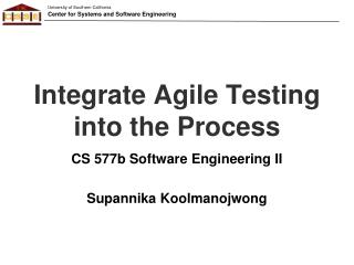 Integrate Agile Testing into the Process