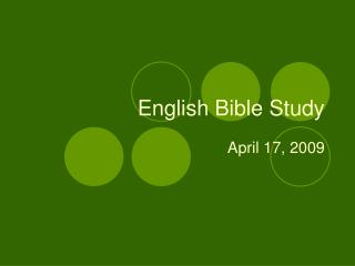 English Bible Study