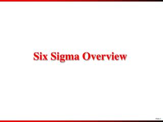 Six Sigma Overview