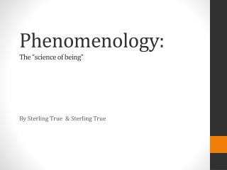 PPT - Phenomenology in Education PowerPoint Presentation - ID:1245420