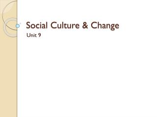 Social Culture & Change