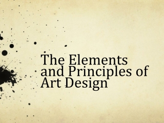 The Elements and Principles of Art Design
