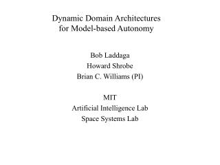 Dynamic Domain Architectures for Model-based Autonomy