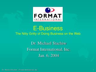 E-Business The Nitty Gritty of Doing Business on the Web
