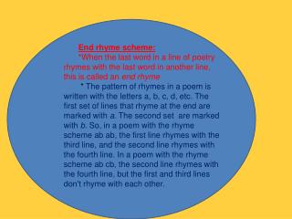 End rhyme scheme: