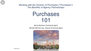 Nancy McIntyre, Purchasing Agent Michael Mitchell, Esq., Deputy Purchasing Agent