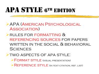 APA Style 6 th edition