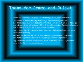 Theme for Romeo and Juliet