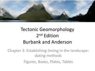 Tectonic Geomorphology 2 nd Edition Burbank and Anderson