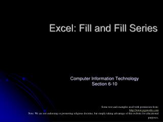 Excel: Fill and Fill Series