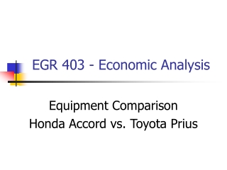 EGR 403 - Economic Analysis