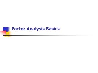 Factor Analysis Basics