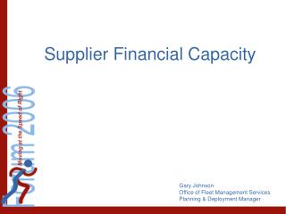 Supplier Financial Capacity