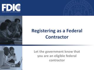 Registering as a Federal Contractor