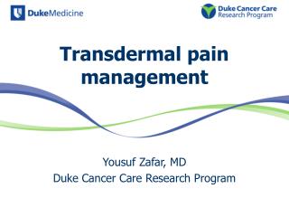 Transdermal pain management