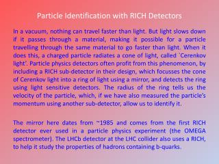 Particle Identification with RICH Detectors