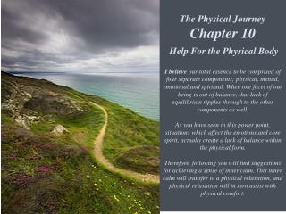 The Physical Journey Chapter 10 Help For the Physical Body