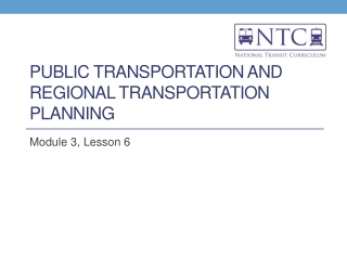 Public Transportation and Regional Transportation Planning