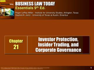 Investor Protection, Insider Trading, and Corporate Governance