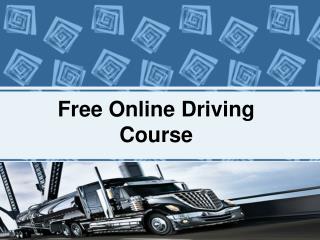 Free Online Driving Course