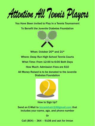 Attention All Tennis Players