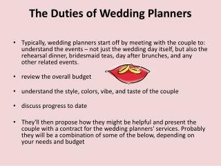 The Duties of Wedding Planners