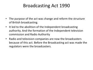Broadcasting Act 1990