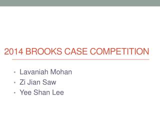 2014 Brooks case competition