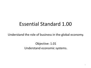 Essential Standard 1.00