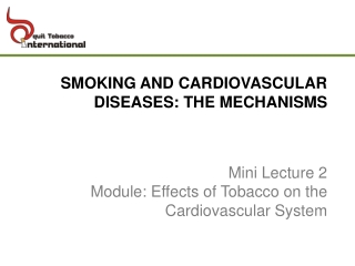 Mini Lecture 2 Module: Effects of Tobacco on the Cardiovascular System
