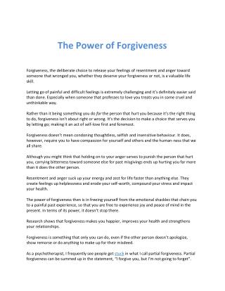 persuasive speech topics forgiveness