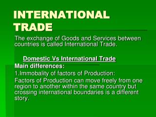 PPT - INTERNATIONAL TRADE PowerPoint Presentation, free download - ID ...