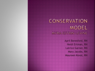 Conservation Model Myra estrin Levine