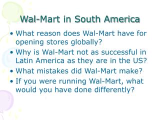 Wal-Mart in South America