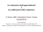 La valutazione degli apprendimenti e la certificazione delle competenze