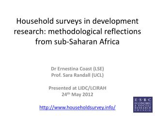 Household surveys in development research: methodological reflections from sub-Saharan Africa