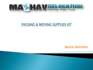 Packing & Moving Supplies Kit