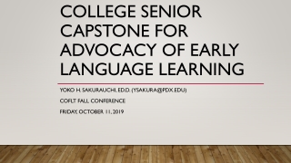 College Senior Capstone for Advocacy of Early Language Learning
