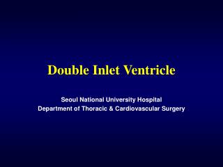 Double Inlet Ventricle