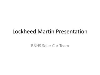 Lockheed Martin Presentation