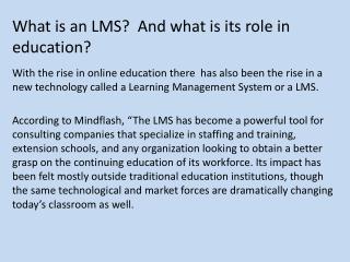What is an LMS? And what is its role in education?