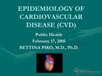 epidemiology of cardiovascular disease (cvd)