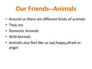 essay on animals are our friends